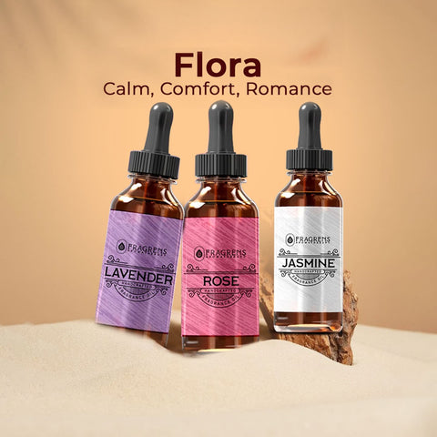 Flora- Combo of Lavender, Rose and Jasmine Fragrance oil