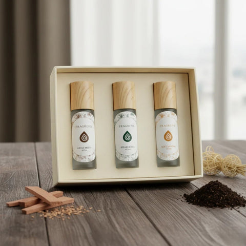 Earth Heritage Attars Combo (Vetiver, Rain & Saldawood)