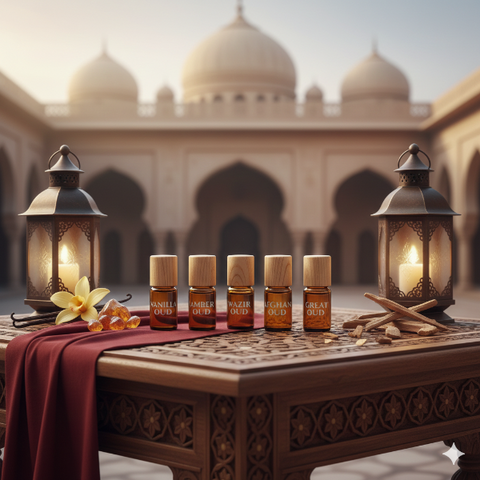 Oud Attars Royalty Pack- Afghan, Amber, Great, Vanilla, Wazir